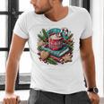 Vintage Cozy Winter Hot Cocoa Books Gingerbread Book Lovers Men's V-Neck T-Shirt Vintage Cozy Winter Hot Cocoa Books Gingerbread Book Lovers Men's V-Neck T-Shirt
