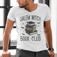 Vintage Salem Book Club Cat Bookish Spooky Halloween Men's V-Neck T-Shirt Vintage Salem Book Club Cat Bookish Spooky Halloween Men's V-Neck T-Shirt
