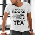 Women's Fueled By Books And Tea Book Lover Bookworm Reading Books Men's V-Neck T-Shirt