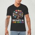 100 Days In The Books Reading Teachers Librarians School Men's V-Neck T-Shirt