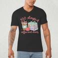 100 Days Of Coffee And Chaos Coquette Bow Book Apple Men's V-Neck T-Shirt 100 Days Of Coffee And Chaos Coquette Bow Book Apple Men's V-Neck T-Shirt