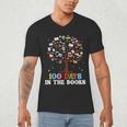 100 Days Of School 100th Day In The Books Reading Teacher Men's V-Neck T-Shirt 100 Days Of School 100th Day In The Books Reading Teacher Men's V-Neck T-Shirt