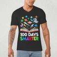 100th Day Of School Astronaut Books Space 100 Days Smarter Men's V-Neck T-Shirt