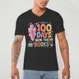 100th Day Of School Teacher Floral 100 Days In The Books Men's V-Neck T-Shirt 100th Day Of School Teacher Floral 100 Days In The Books Men's V-Neck T-Shirt