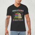 Abibliophobia Bibliophilia Abibliophobia Book Lovers Men's V-Neck T-Shirt