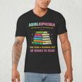 Abibliophobia Book Lovers Graphic Men's V-Neck T-Shirt Abibliophobia Book Lovers Graphic Men's V-Neck T-Shirt