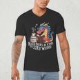 Adorable Book Lover Dragon Read Books Be Kind Stay Weird Men's V-Neck T-Shirt