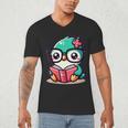 Adorable Book Lover Humming Bird With Reading Glasses Cute Men's V-Neck T-Shirt Adorable Book Lover Humming Bird With Reading Glasses Cute Men's V-Neck T-Shirt