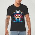 Adorable Book Lover Pirate With Reading Glasses Cute Men's V-Neck T-Shirt
