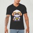 Adorable Book Lover Shih Tzu With Reading Glasses Cute Men's V-Neck T-Shirt