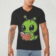 Alien Reading Book Believe In Yourself Kids Women Men Men's V-Neck T-Shirt Alien Reading Book Believe In Yourself Kids Women Men Men's V-Neck T-Shirt