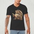 Alligator Snapping Turtle Reading A Book Men's V-Neck T-Shirt Alligator Snapping Turtle Reading A Book Men's V-Neck T-Shirt