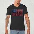 America US Flag Books Library Reading For Book Lover Reader Men's V-Neck T-Shirt