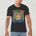 Animals Read Reading Book Library First Day Of School Kids Men's V-Neck T-Shirt