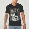 Anti-Social Book-Club Cat Graphic Men's V-Neck T-Shirt