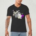 Asexual Book Lover LGBT Reading Pride Ace Flag Daisy Men's V-Neck T-Shirt