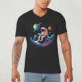Astronaut Reading Book In Space Books Lover Bookworm Men's V-Neck T-Shirt Astronaut Reading Book In Space Books Lover Bookworm Men's V-Neck T-Shirt
