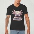 Axolotl Books Readsalotl Reading Bookworm Kawaii Axolotl Men's V-Neck T-Shirt Axolotl Books Readsalotl Reading Bookworm Kawaii Axolotl Men's V-Neck T-Shirt