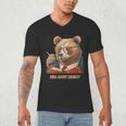 Bear Reading Book Glasses Library Zoo Teacher School Animal Men's V-Neck T-Shirt