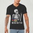 Never Better Skeleton Read Reading Book Librarian Men Women Men's V-Neck T-Shirt Never Better Skeleton Read Reading Book Librarian Men Women Men's V-Neck T-Shirt
