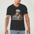 Bigfoot Reading a Cookbook Men's V-Neck T-Shirt