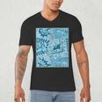 Blue Comic Book Blue Graphic Men's V-Neck T-Shirt