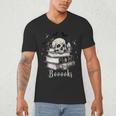 Boo Skeleton Skull Books Halloween Women School Teacher Kid Men's V-Neck T-Shirt Boo Skeleton Skull Books Halloween Women School Teacher Kid Men's V-Neck T-Shirt