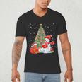 Book Christmas Tree Bookworm Gingerbread Man Snowman Reading Men's V-Neck T-Shirt Book Christmas Tree Bookworm Gingerbread Man Snowman Reading Men's V-Neck T-Shirt