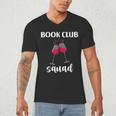 Book Club Squad Reading Bookworm Wine Lover Humor Men's V-Neck T-Shirt