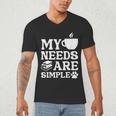 Book Coffee Dog Book My Needs Are Simple Men Women Kids Men's V-Neck T-Shirt