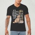 Book And Dog Lover Bookworm Reader Book Lover Men's V-Neck T-Shirt