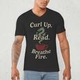 Book Dragon Fantasy Reader Cozy Reading Book Lover Dragon Men's V-Neck T-Shirt Book Dragon Fantasy Reader Cozy Reading Book Lover Dragon Men's V-Neck T-Shirt
