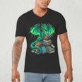 Book Dragon Reading Fantasy Men's V-Neck T-Shirt