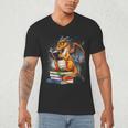 Book Dragon Reading Book Lover Men's V-Neck T-Shirt Book Dragon Reading Book Lover Men's V-Neck T-Shirt
