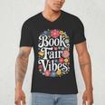 Book Fair Vibes Groovy 70s Retro School Librarian Men's V-Neck T-Shirt Book Fair Vibes Groovy 70s Retro School Librarian Men's V-Neck T-Shirt