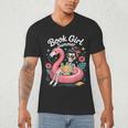 Book Girl Summer Skeleton Reading Books Lovers Beach Men's V-Neck T-Shirt Book Girl Summer Skeleton Reading Books Lovers Beach Men's V-Neck T-Shirt