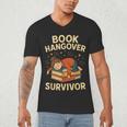 Book Hangover Survivor Reading Humor Librarian Bibliophiles Men's V-Neck T-Shirt