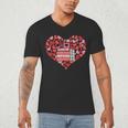 Book Heart Cute Read Book Reading Librarian Across America Men's V-Neck T-Shirt