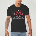 Book Heart Read Book Reading Librarian Men Women Kids Men's V-Neck T-Shirt