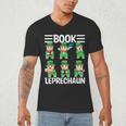 Book Leprechaun St Patrick's Day Library Librarian Reading Men's V-Neck T-Shirt