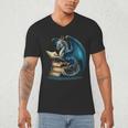 Book Lover Bookworm Reading Books Dragon Sci-Fi Character Men's V-Neck T-Shirt Book Lover Bookworm Reading Books Dragon Sci-Fi Character Men's V-Neck T-Shirt