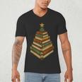 Book Lover Christmas Graphic For Librarians Men's V-Neck T-Shirt