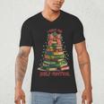 Book Lover Christmas Tree I Have No Shelf Control Men's V-Neck T-Shirt