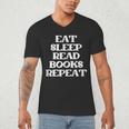Book Lover Book Eat Sleep Read Books Repeat Men's V-Neck T-Shirt