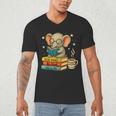 Book Lover Elephant Reading Books Library Read Books Be Kind Men's V-Neck T-Shirt