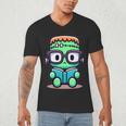 Book Lover Frankenstein's Monster With Reading Glasses Men's V-Neck T-Shirt Book Lover Frankenstein's Monster With Reading Glasses Men's V-Neck T-Shirt