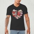 Book Lover Heart Shape Reading Librarian Valentine Men Women Men's V-Neck T-Shirt