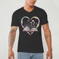 Book Lover Heart Shaped Reading Art Bookworm Men's V-Neck T-Shirt Book Lover Heart Shaped Reading Art Bookworm Men's V-Neck T-Shirt