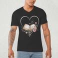 Book Lover Heart Shaped Reading Art Librarian Men's V-Neck T-Shirt Book Lover Heart Shaped Reading Art Librarian Men's V-Neck T-Shirt
