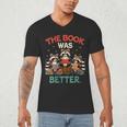 Book Lover Racoon Reading Bookish The Book Was Better Men's V-Neck T-Shirt Book Lover Racoon Reading Bookish The Book Was Better Men's V-Neck T-Shirt
